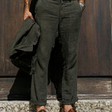 Trousers Linen Ilha Moss