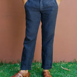Trousers Linen Ilha Navy