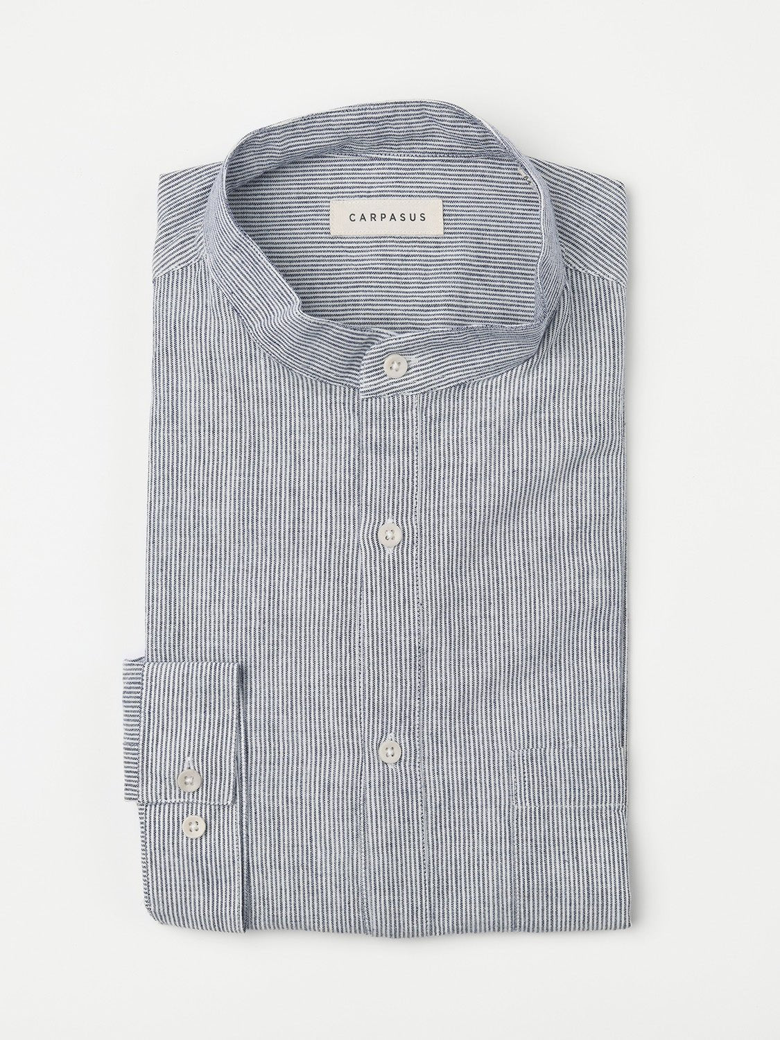 carpasus sustainable organic cotton shirt marzili stripes navy white. Nachhaltiges Carpasus Hemd Marzili Streifen Navy Weiss aus Bio Baumwolle