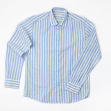 carpasus sustainable organic linen shirt ascona stripes light blue white. Nachhaltiges Carpasus Hemd Ascona Streifen Hellblau Weiss aus Bio Leinen