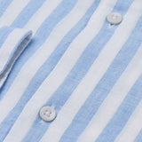 carpasus sustainable organic linen shirt ascona stripes light blue white. Nachhaltiges Carpasus Hemd Ascona Streifen Hellblau Weiss aus Bio Leinen