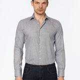 carpasus sustainable organic cotton dress shirt black check. Nachhaltiges Carpasus Businesshemd aus Bio Baumwolle in Karo Schwarz