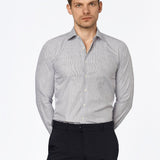 carpasus sustainable organic cotton dress shirt black stripes. Nachhaltiges Carpasus Businesshemd aus Bio Baumwolle Streifen Schwarz