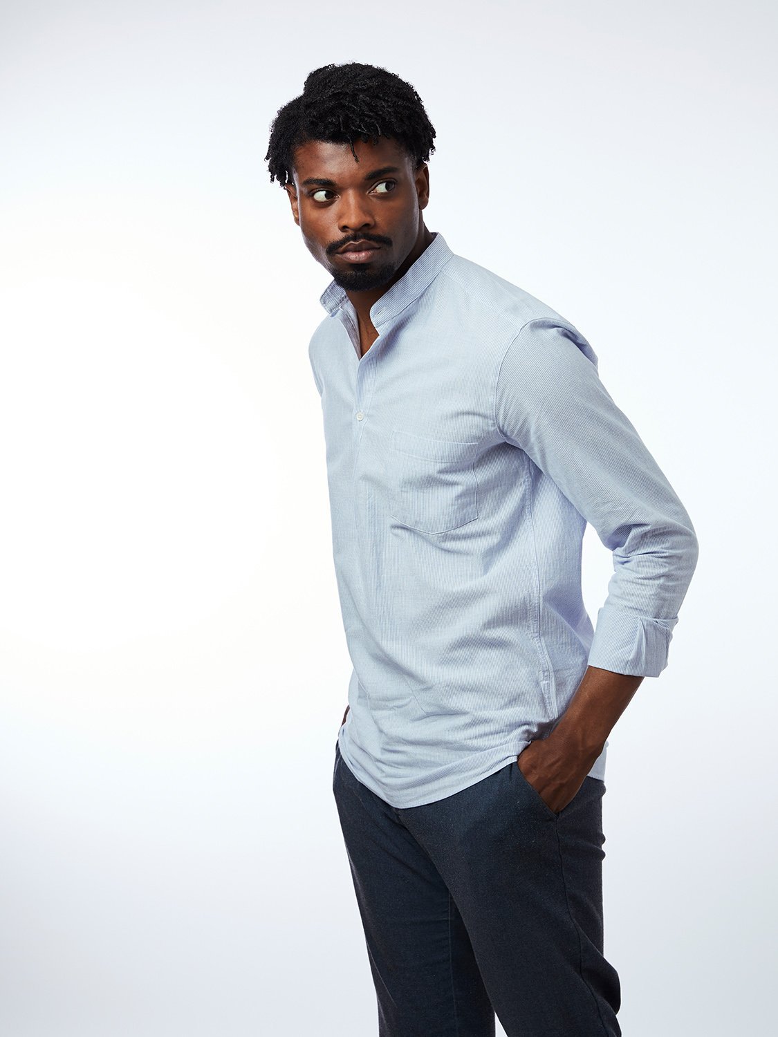 carpasus sustainable organic cotton shirt marzili blue white. Nachhaltiges Carpasus Hemd Marzili Blau Weiss aus Bio Baumwolle