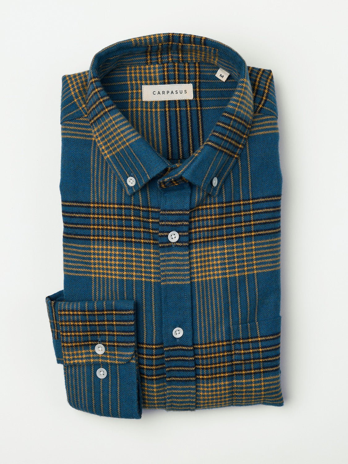 carpasus sustainable organic cotton flanell shirt ursido blue. Nachhaltiges Carpasus Flanell Hemd Ursido aus Bio Baumwolle in Blau
