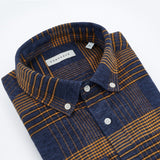 carpasus sustainable organic cotton flanell shirt ursido navy. Nachhaltiges Carpasus Flanell Hemd Ursido aus Bio Baumwolle in Navy