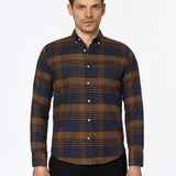 carpasus sustainable organic cotton flanell shirt ursido navy. Nachhaltiges Carpasus Flanell Hemd Ursido aus Bio Baumwolle in Navy