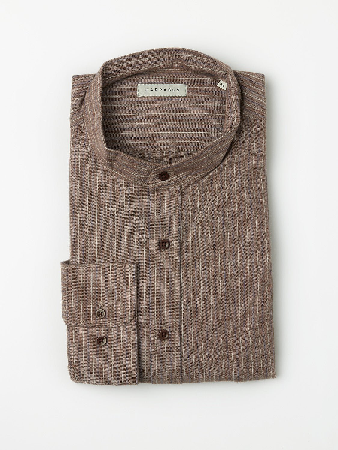 carpasus sustainable organic cotton and linen shirt scurido brown. Nachhaltiges Carpasus Hemd Scurido aus Bio Baumwolle und Leinen in Braun