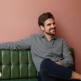carpasus sustainable organic cotton shirt lynx blue. Nachhaltiges Carpasus Hemd Lynx aus Bio Baumwolle in Blau
