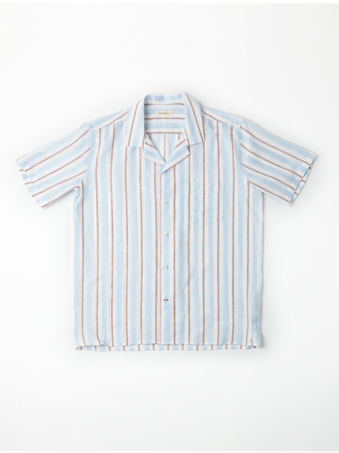 Linen Shirt Short Orto Tricolor Blue