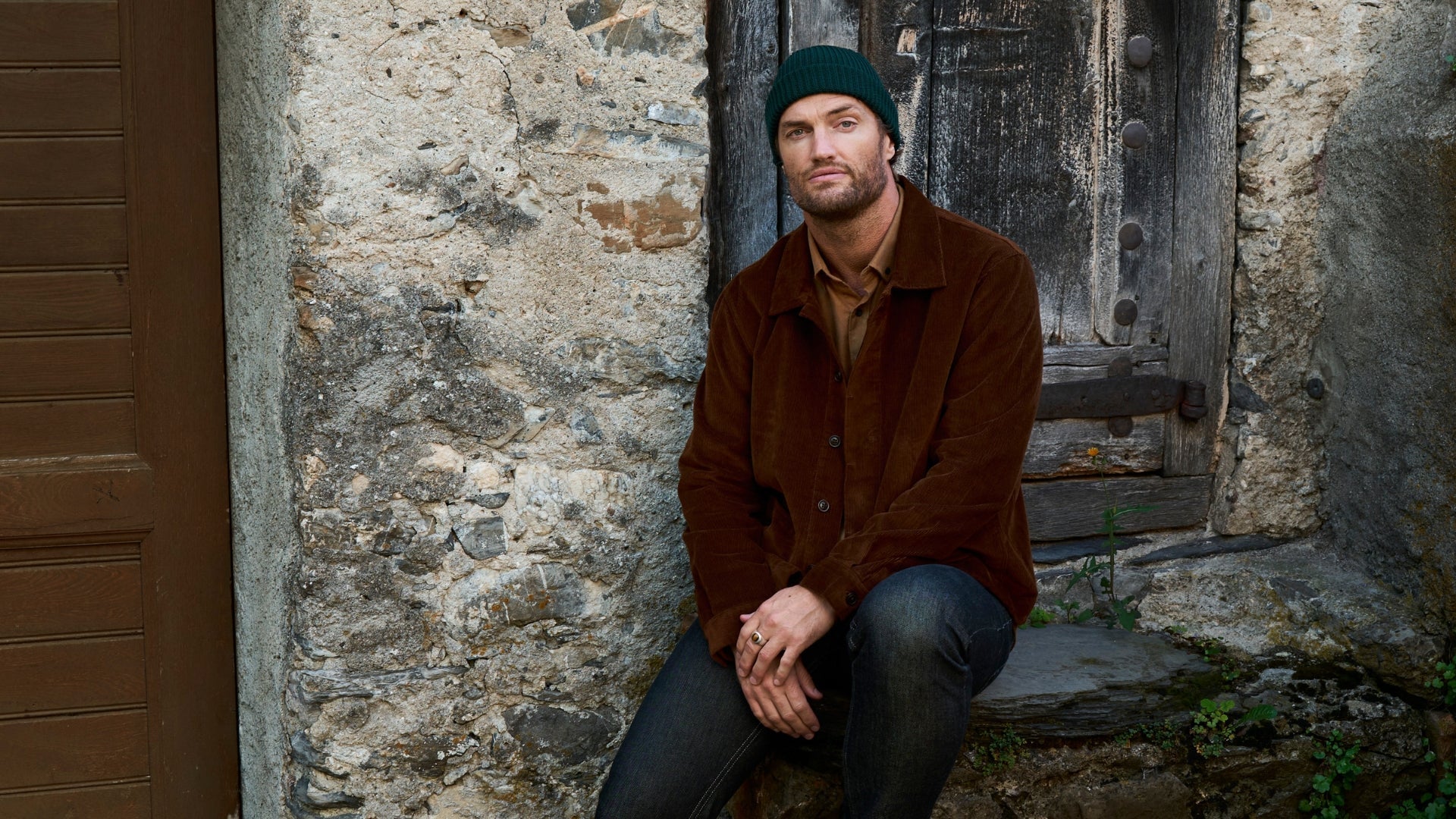 Marco in an Classic Corduroy Overshirt, Beanie and Flannel shirt