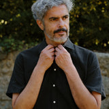 Leinenhemd Kurzarm Lido Schwarz