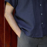 Leinenhemd Kurzarm Maloja Navy