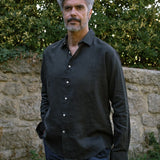 Leinenhemd Verzasca Schwarz