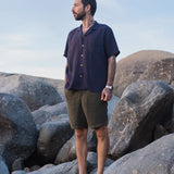 Linen Shirt Short Areia Marine