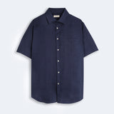 Linen Shirt Short Lido Navy