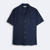 Linen Shirt Short Maloja Navy