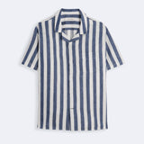 Linen Shirt Short Orto Navy