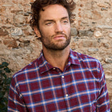 carpasus sustainable organic cotton flanell shirt castanio check bordeaux. Nachhaltiges Carpasus Flanell Hemd Castanio Karo Bordeaux aus Bio Baumwolle 