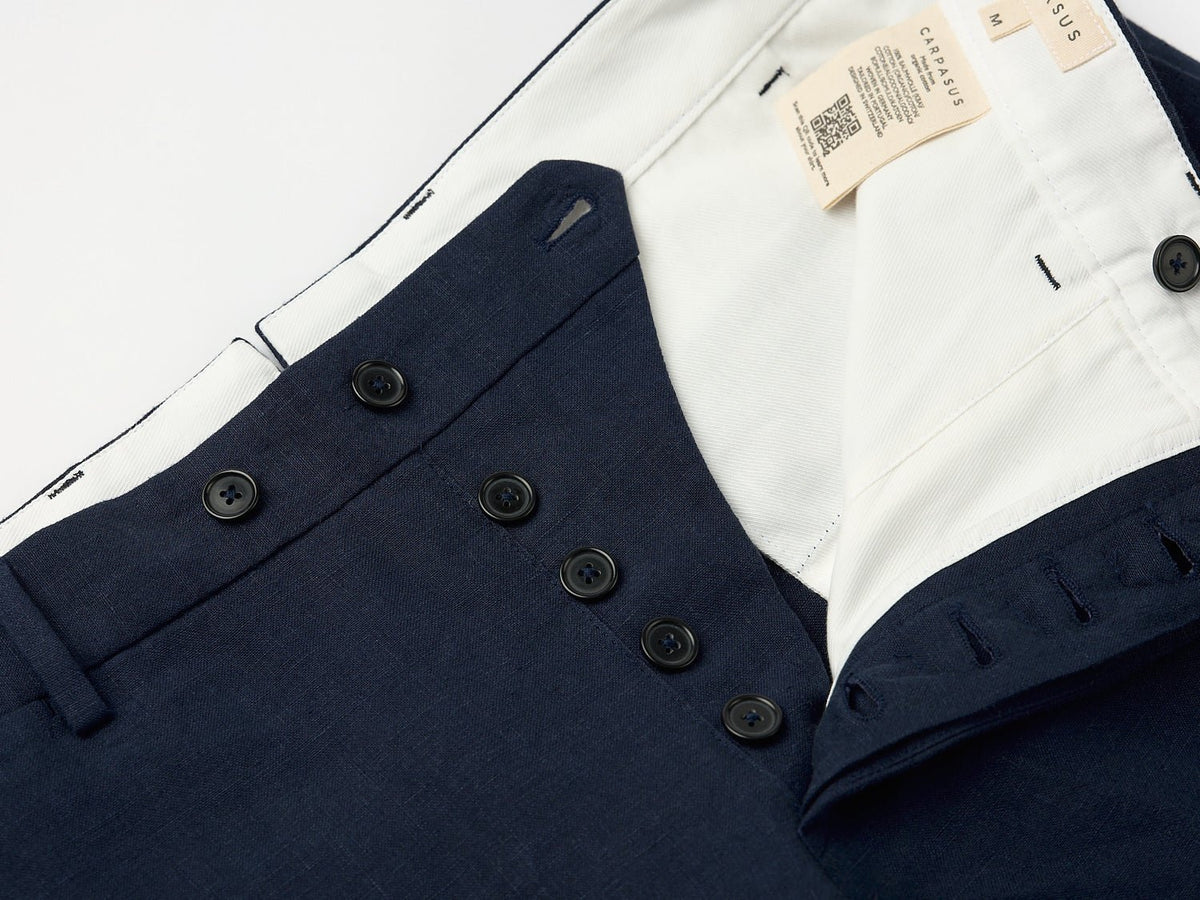 Suit Casca Trousers Linen Navy