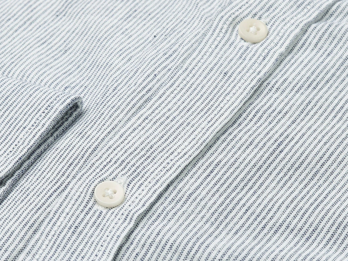 carpasus sustainable organic cotton shirt bernina stripes navy. Nachhaltiges Carpasus Hemd Bernina Streifen Navy aus Bio Baumwolle 