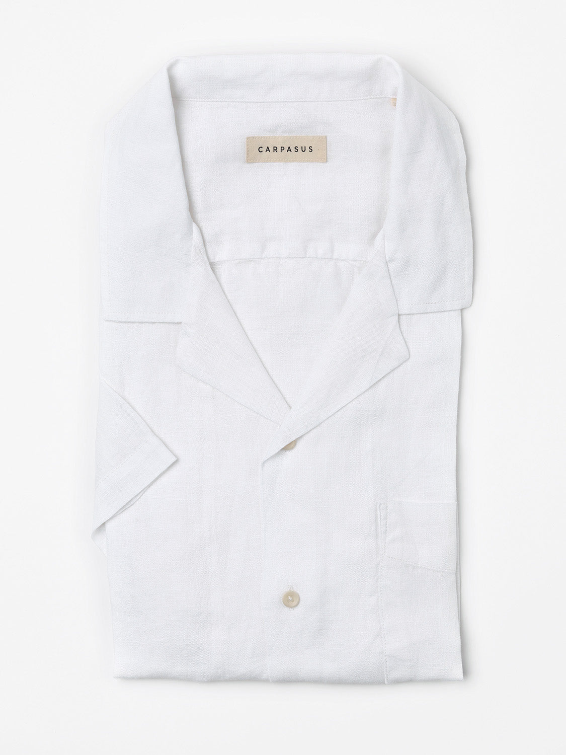 carpasus sustainable organic linen shirt short sleeves maloja uni white. Nachhaltiges Carpasus Hemd kurzärmlig Maloja Uni Weiss aus Bio Leinen 