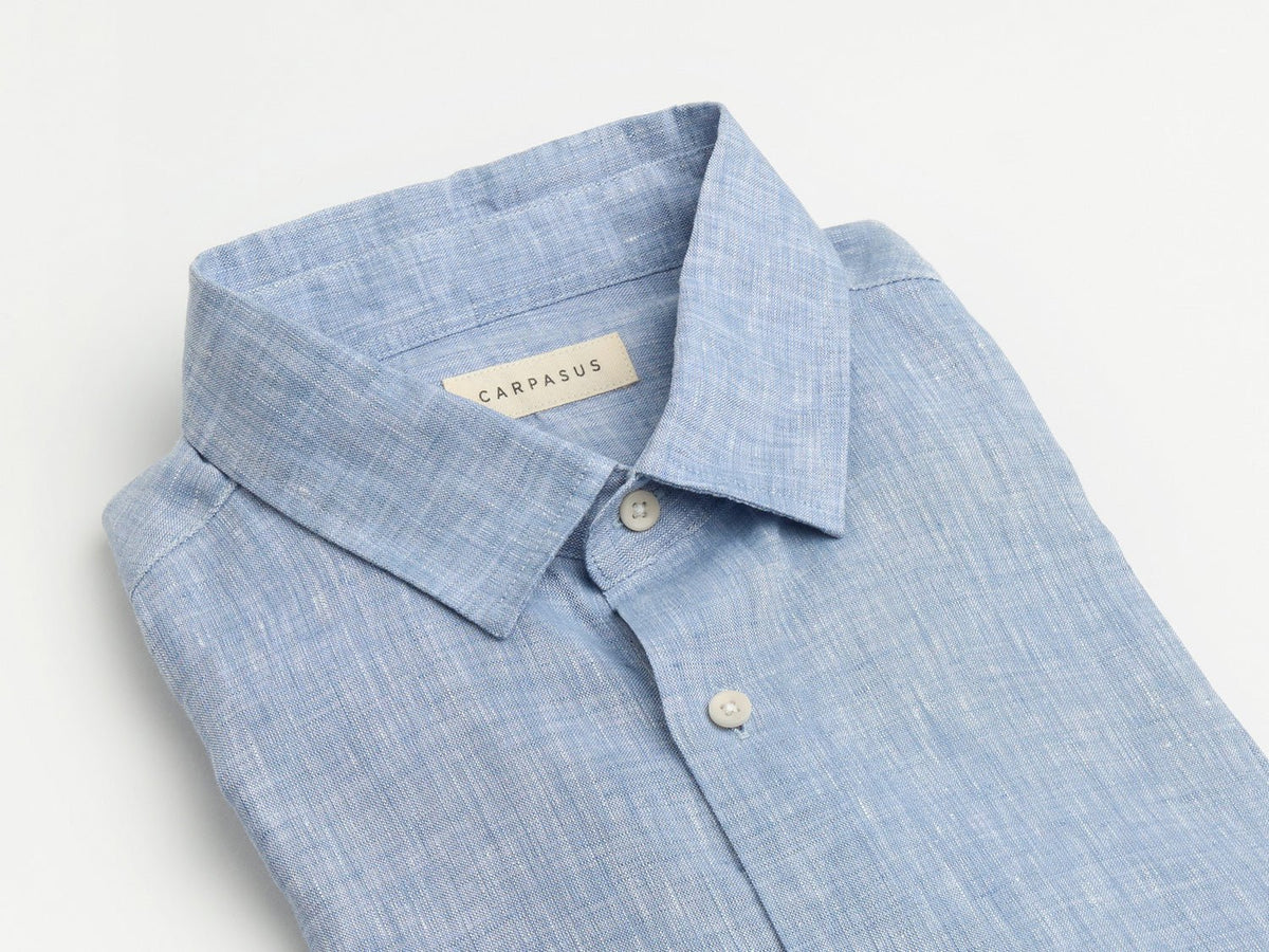 Tailor-made easy Linen Shirt Verzasca Sky