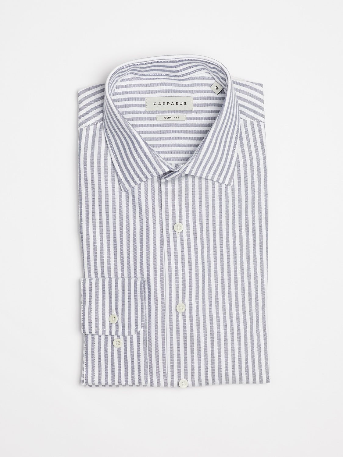 carpasus sustainable organic cotton dress shirt braga stripes blue. Nachhaltiges Carpasus Businesshemd Braga aus Bio Baumwolle in Streifen Blau