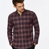 carpasus sustainable organic cotton flanell shirt abies bordeaux. Nachhaltiges Carpasus Flanell Hemd Abies Bordeaux aus Bio Baumwolle 