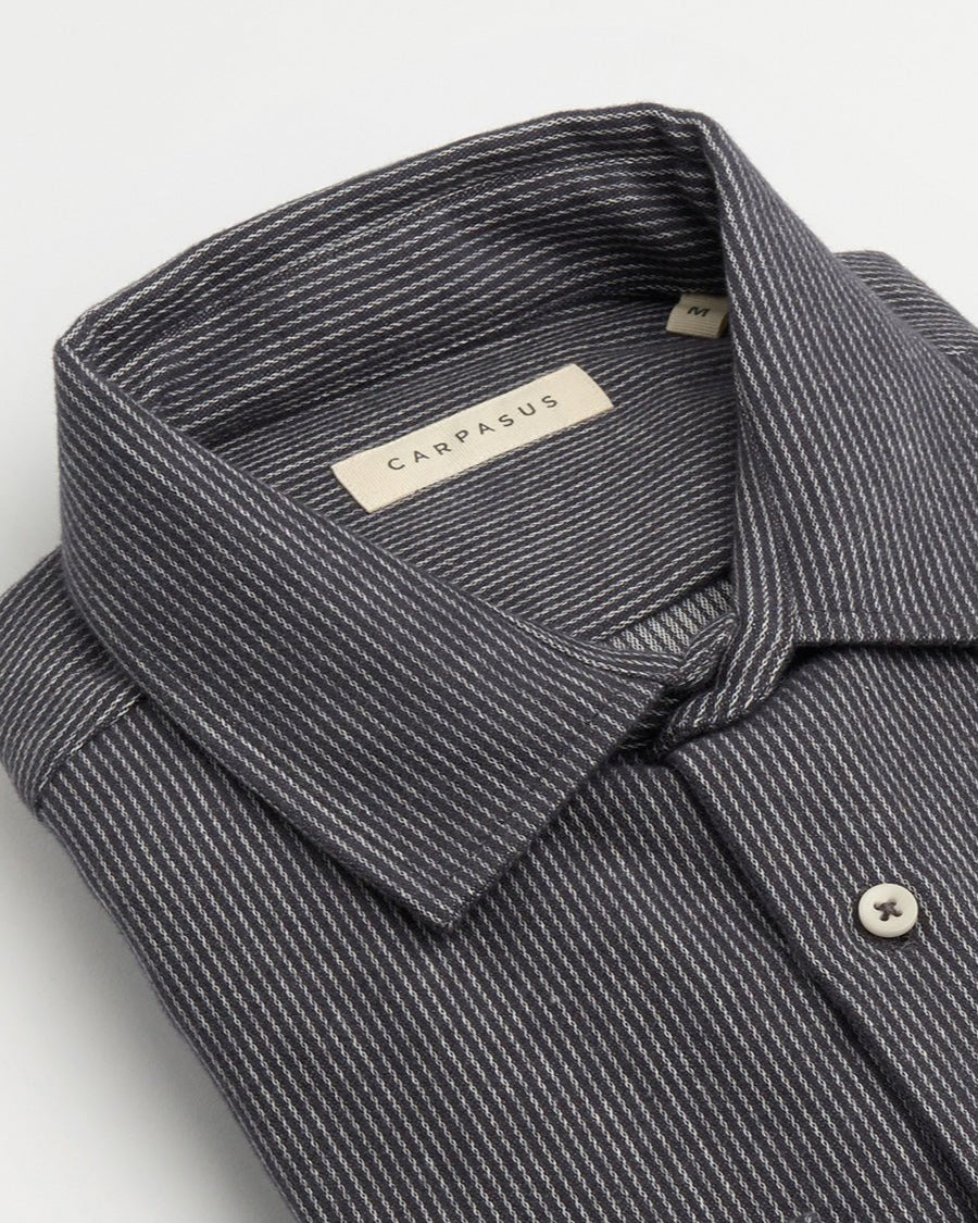 carpasus sustainable organic cotton flanell shirt betual grey. Nachhaltiges Carpasus Flanell Hemd Betual Grau aus Bio Baumwolle 