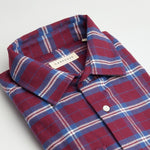 carpasus sustainable organic cotton flanell shirt castanio check bordeaux. Nachhaltiges Carpasus Flanell Hemd Castanio Karo Bordeaux aus Bio Baumwolle 