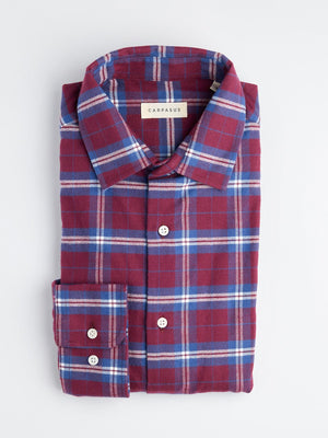 Sustainable Flannel Shirt from organic cotton Castanio Check Marine -  CARPASUS Online Store