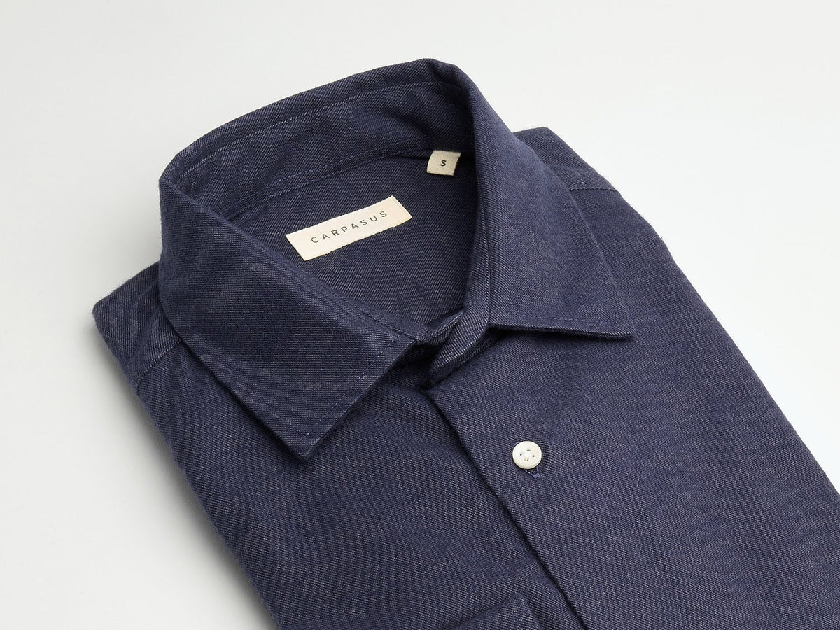 Tailor-made Flannel Shirt Castanio Marine