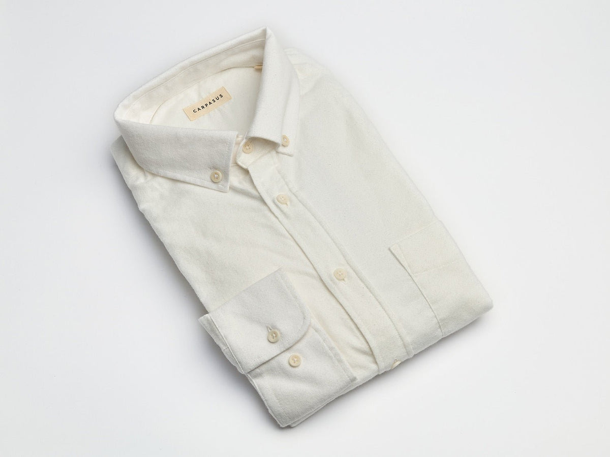 carpasus sustainable organic cotton flanell shirt populus white. Nachhaltiges Carpasus Flanell Hemd Populus White aus Bio Baumwolle 