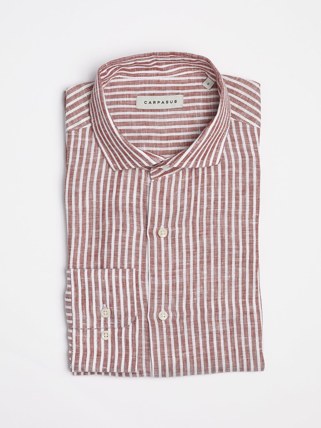 Tailor-made Linen Shirt Stripes Rust