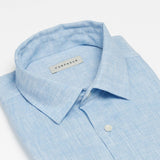 Linen Shirt Short Lido Blue