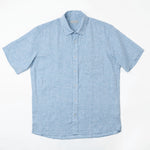carpasus sustainable organic linen short sleeve shirt lightblue. Nachhaltiges Carpasus Hemd Kurzarm aus Bio Leinen in Hellblau