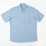 carpasus sustainable organic linen short sleeve shirt lightblue. Nachhaltiges Carpasus Hemd Kurzarm aus Bio Leinen in Hellblau