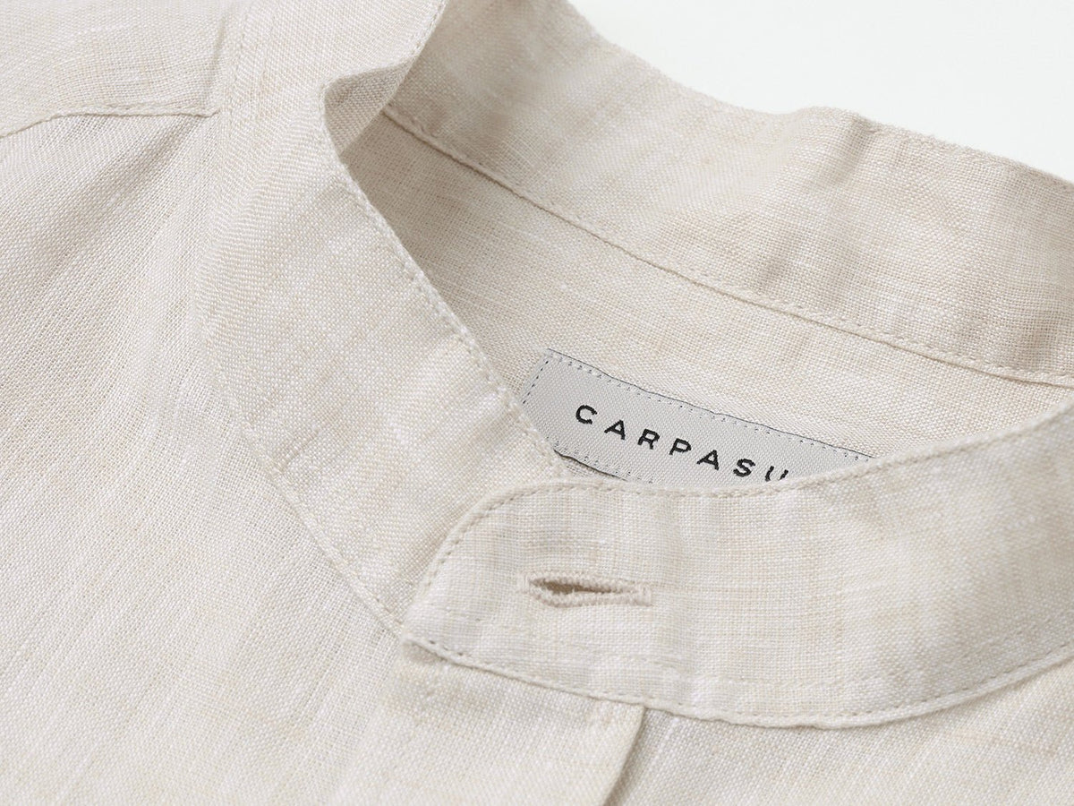 carpasus sustainable organic linen shirt lisbon nature. Nachhaltiges Carpasus Hemd Lisbon Natur aus Bio Leinen 