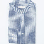 carpasus sustainable organic linen shirt lisbon stripes blue white. Nachhaltiges Carpasus Hemd Lisbon Streifen Blau Weiss aus Bio Leinen 