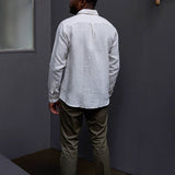 carpasus sustainable organic linen shirt stripes nature white. Nachhaltiges Carpasus Hemd aus Bio Leinen mit Streifen Natur Weiss