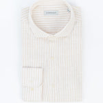 carpasus sustainable organic linen shirt stripes nature white. Nachhaltiges Carpasus Hemd aus Bio Leinen mit Streifen Natur Weiss