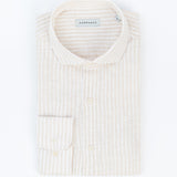 carpasus sustainable organic linen shirt stripes nature white. Nachhaltiges Carpasus Hemd aus Bio Leinen mit Streifen Natur Weiss