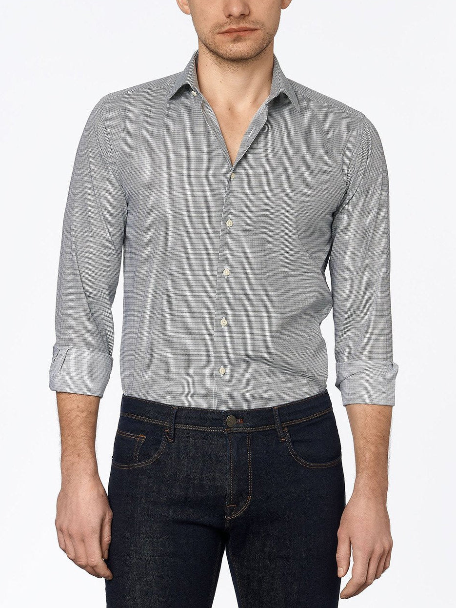 carpasus sustainable organic cotton shirt black green check. Nachhaltiges Carpasus Hemd aus Bio Baumwolle in Karo Schwarz Grün