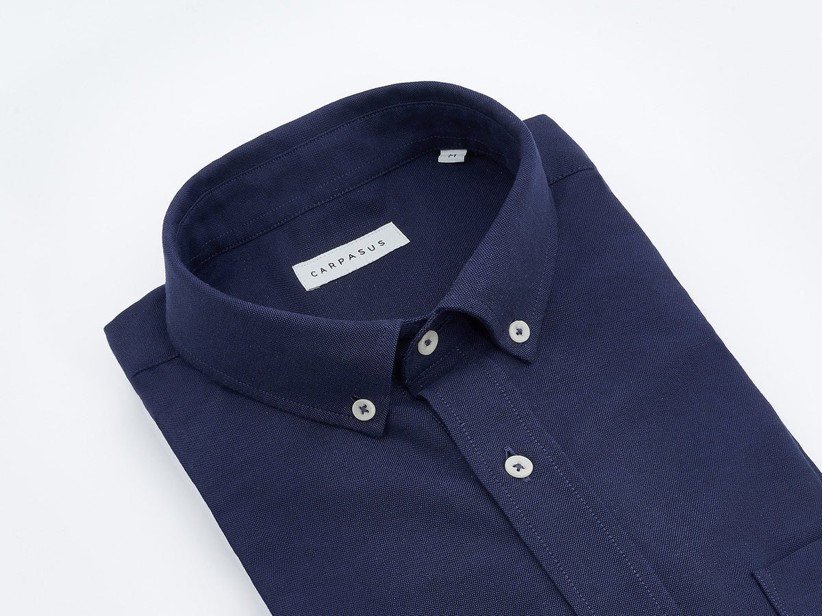 carpasus sustainable organic cotton oxford shirt darkblue. Nachhaltiges Carpasus Oxford Hemd aus Bio Baumwolle in Dunkelblau