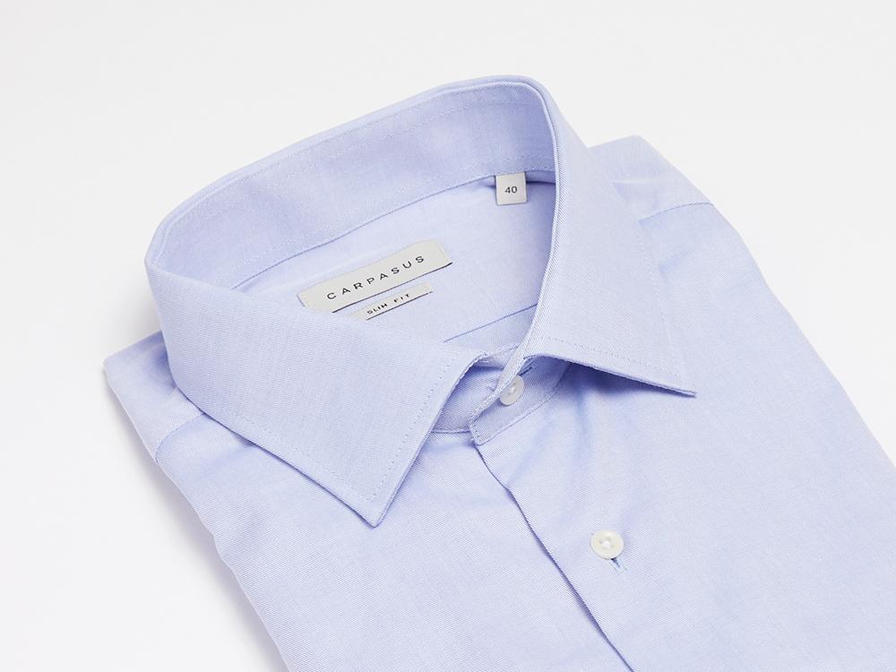 carpasus sustainable organic cotton tailor-made shirt sky blue. Nachhaltiges Carpasus Masshemd aus Bio Baumwolle Sky Blue