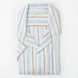 Linen Shirt Short Orto Tricolor Blue