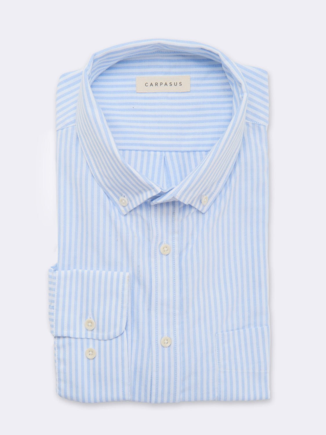 Oxford Hemd Streifen Weiss Blau